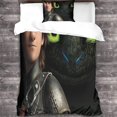 thumbnail image 3 of Dragon Train 3D Bedding Set, 2 Pcs Bedding Set Microfiber Duvet Cover & Pillowcases with Zipper Closure for Single or Double Bed Single, 3 of 5