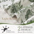 thumbnail image 4 of NICETOWN Valance Curtains for Kitchen, Double Layer Floral Linen Curtains, Rod Pocket Farmhouse Semi Sheer Light Filtering Linen Cafe Curtains, Sage Green, 52"x18", 1 Panel, 4 of 8
