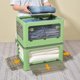 thumbnail image 4 of 32Qt Plastic Storage Bins with Lid, Collapsible Storage Bins with Wheels, Storage Boxes with 4 Doors, Stackable Storage Bins for Organizing Clothes, Snacks and Camping, 2-Pack (Green),Blue, 4 of 7