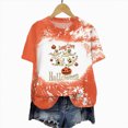 thumbnail image 5 of TOWED22 Womens Pumpkin Spooky Halloween Shirts Tie Dye Cute Short Sleeve Ghost Grapghic Tee Ghost Tops Costumes Fall(Orange,S), 5 of 5