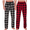 Black Buffalo/Red Buffalo, variant on Hanes Men's Cozy Microfleece Pajama Sleep Pants, 2-Pack, Sizes S-2XL