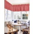 thumbnail image 4 of Coral Red Linen Window Valance, Farmhouse Pure Color 2 Pack Decorative Curtain for Small Windows, Light Filtering Valance with 3” Rod Pocket, 42"W x 18"L, 4 of 9