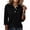 Black, variant on Women's Polo Shirt Three Quarter Sleeve Collared Top Button Placket Casual Blouse Solid Color Relaxed Fit Everyday Office Wear Shirt for Women, Army Green, 2XL