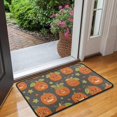 thumbnail image 2 of Halloween Pumpkin Front Door Mat Anti Slip Ghost Boo Spooky Doormat Plain for Entry Floor Mat Set Living Room Bedroom Bathroom Crystal Velvet 30x17 Inches, 2 of 7