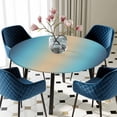 thumbnail image 5 of Elastic Fitted Round Tablecloth, Blue Teal Ombre Waterproof Stretch Table Cover for 45"-54" Tables, Modern Yellow Gradient Farmhouse Art Washable Outdoor Tablecloths for Patio, Picnic, Camping, 5 of 9