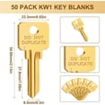 thumbnail image 2 of 50 Pcs Do Not Duplicate Key Blanks Metal Key Replacements House Key Blank Door Lock Replacement Parts(Gold,Kw1), 2 of 5