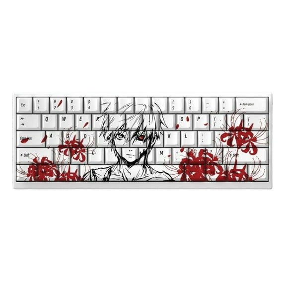 Tokyo Ghoul Theme Keycaps Cherry Profile PBT Material Suitable for 60 65 68 Keyboard Jinmuyan Keycap Mechanical Keyboard Keycaps