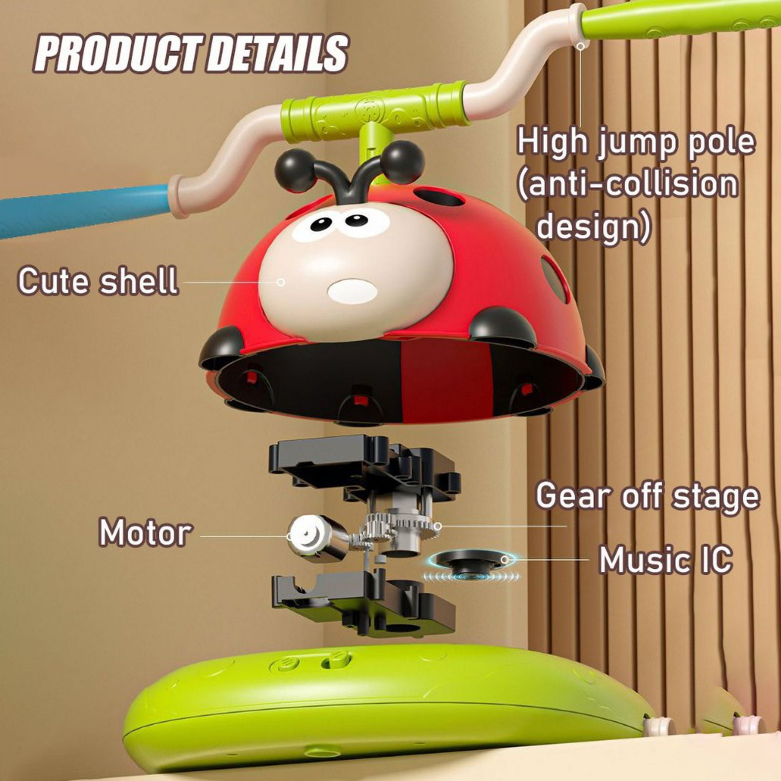 CONUSEA 3-in-1 Musical Jump and Toss Toy Activated Outdoor Toy Yard Game for Kids Ages 3-8