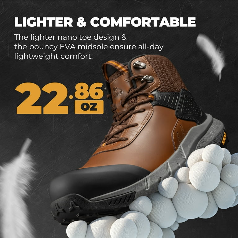 NORTIV 8 Waterproof Composite Toe Work Boots for Men – Lightweight