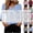 Black, variant on Womens Striped V Neck Business Casual Tops Button Cuff 3/4 Sleeve Blouses Loose Fit Soft Stretch Shirts for Work Office Interview, Hot Pink, M