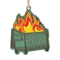 thumbnail image 2 of Weloille Dumpster Fire Christmas Ornament Christmas Tree Wooden Pendants, 2 of 3