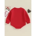 thumbnail image 4 of Suealasg Baby Girls Valentine’s Day Romper Infant Long Sleeve Crewneck Heart Embroidery Bodysuits Jumpsuits 3M 6M 12M 24M Casual Spring One Piece Clothes for Infant Girls, 4 of 9