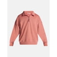thumbnail image 5 of No Boundaries Boxy Fit Quarter Zip Fleece Sweatshirt with Long Sleeves, Men's XS-4XLT, 5 of 5