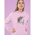 thumbnail image 2 of Unicorn Skull W Flowers Hoodie Women -Smartprints Designs, Female Medium, 2 of 4
