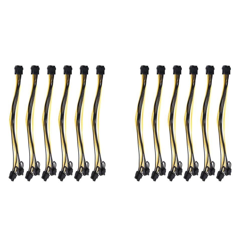 12 Pcs PCIe Splitter, 30CM 8 Pin to Dual PCIe 8 Pin (6+2) Graphics Card PCI Express Power