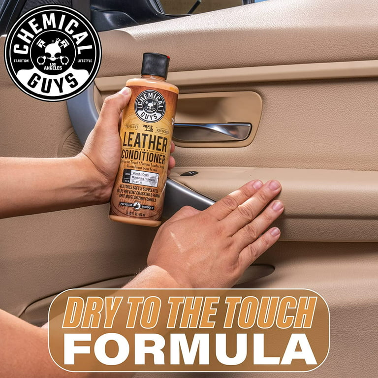 Chemical Guys Leather Cleaner 16oz + Leather Conditioner 16oz + 2