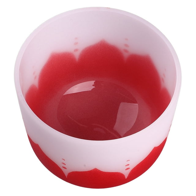 Quartz Crystal Singing Bowl Flower Pattern Matte Quartz Singing Bowl for Sound Healing Meditation Interior