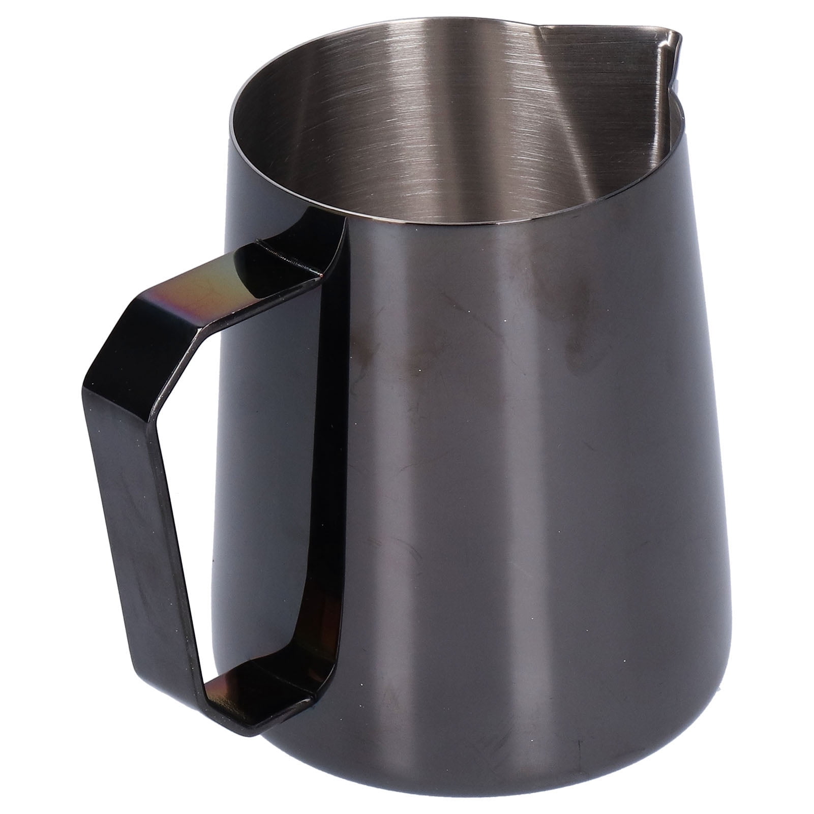 YAHHU 600ml / 20.28 oz Stainless Steel Coffee Milk Frothing Cup Steaming Pitcher Pointed Mouth Black