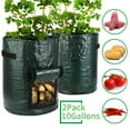 thumbnail image 1 of Futone Grow Bags, Potato Planter Bags, Planting PE Aeration Pots with Handles and Flap, Garden Bags for Vegetables, Tomatoes, Carrots, Onions (10 Gallons - 2 Pack - Green), 1 of 6