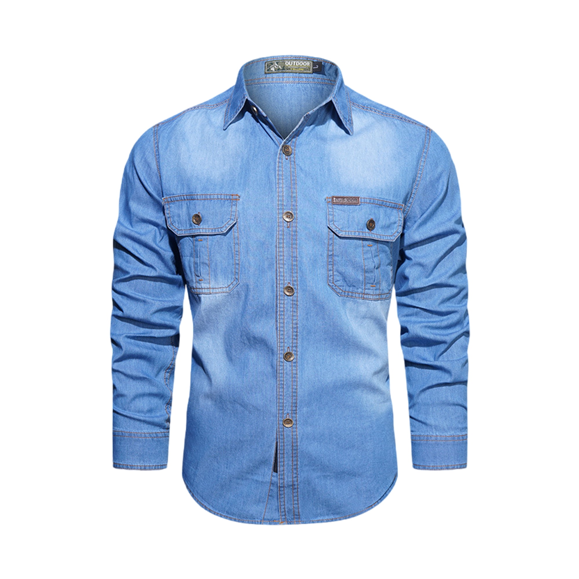 Blue jean shirt mens sale