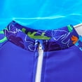 thumbnail image 5 of LIIPEE Boys Girls Swimwear Cartoon Tropical Printed Long Sleeve Round Neck Zip Up Shirt Swim Trunks Set Toddler Handsome Birthday Bathing Suit,Dark Blue,1-2 Years, 5 of 9