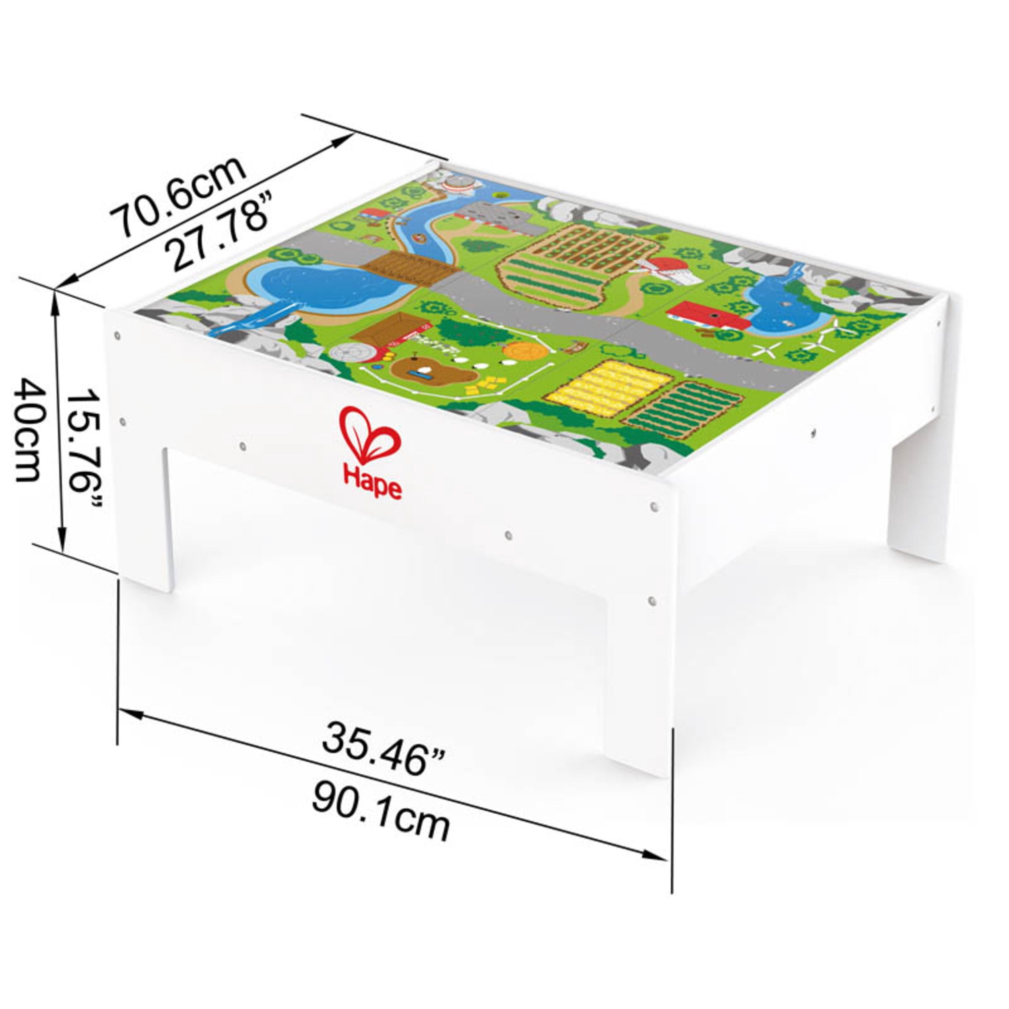 Hape Railway Collection Play & Stow Storage Activity Table for Children