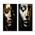 thumbnail image 2 of Designart "Sensual Glamour Woman Portrait in Black and Gold IV" Fashion Woman Framed Wall Art Set Of 2 - Glam Gold Gallery Wall Frame Set For Home Decor, 2 of 6