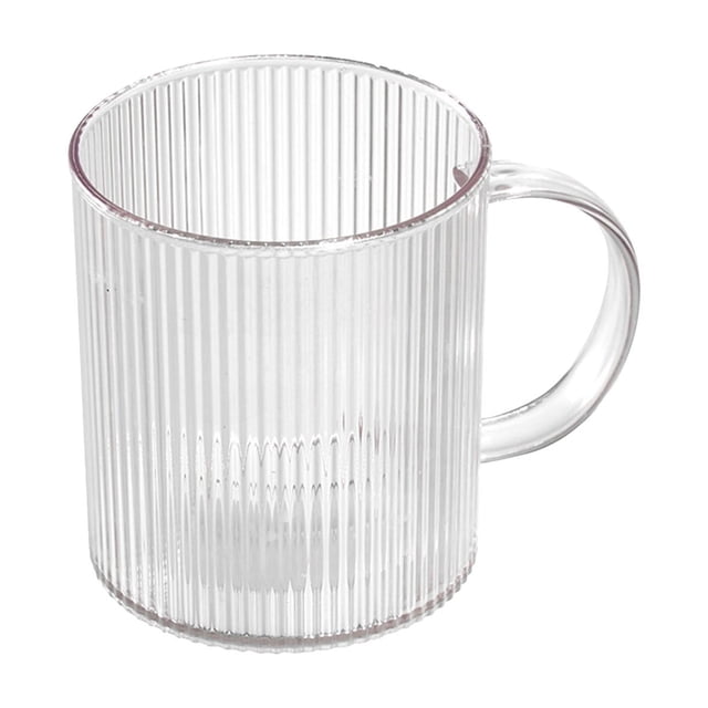 Clear Toothbrush Cup 400ml White, Sleek Modern Dentals Rinsing Cup with Handle, Stylish Bathroom Essential, Practical Oral Hygiene Aid, Space-Saving Design for Countertop Sink Organization