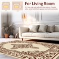 thumbnail image 2 of ODIKA 2'x3' Machine Washable Non-Slip Area Rug, Boho Botanical Medallion with Interlocking Leaf Scrolls High Traffic Rug, Ivory, 318930, 2 of 7
