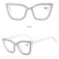 thumbnail image 2 of Rhinestone Cat Eye Reading Glasses Womens Cute Computer Blue Light Blocking Rhinestone Readers Glasses, 2 of 8