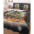 thumbnail image 3 of Quilts Twin-XL Size Bedding Set, Black Christmas Tree Lightweight Quilted Comforter, Watercolor Xmas Snowflake Soft Reversible Bedspread Coverlet with Pillow Covers for All Season, 68" x 98", 3 of 7