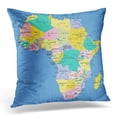 thumbnail image 1 of BOSDECO Map African Africa Continent Pillowcase Cover 16x16 inch, 1 of 1