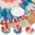 thumbnail image 4 of Red Blue Tie Dye Flower Round Fitted Tablecloth with Elastic Edge,Dining Table Cover Waterproof,Outdoor Round Tablecloth for Camping,Dining,Indoor and Outdoor, 4 of 7