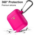 thumbnail image 3 of AirPods Case, Full Protective Silicone AirPods Accessories Cover Compatible with AirPods 1&2 Wireless and Wired Charging Case(Front LED Visible),Rose Red, 3 of 8
