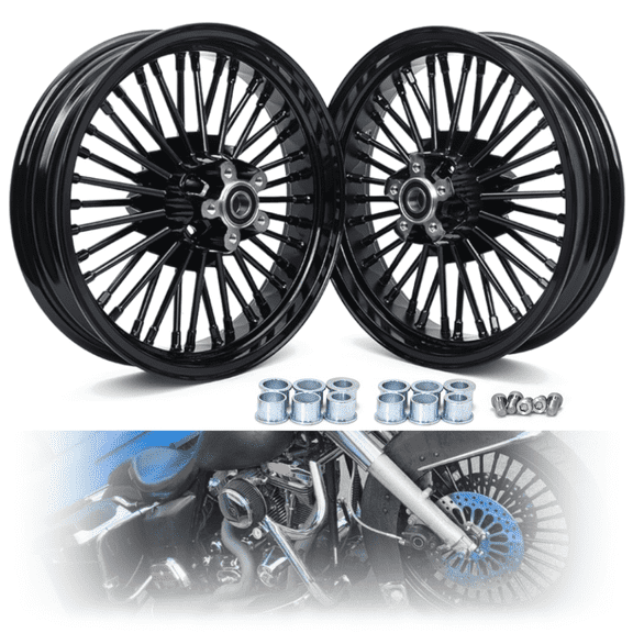 16x3.5 Fat Spoke Wheels Rims for Harley Softail Heritage Fatboy Deluxe Deuce Dyna Wide Glide FXDWG Classic FLSTC Custom FXSTC