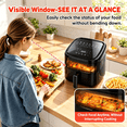 thumbnail image 3 of FRESHDEW 6Qt Air Fryer with Visible Window, 1500W Digital Air Fryer, 8-in-1 Presets, Touchscreen, 24H Delay Start, 3 of 13
