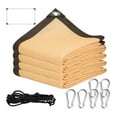 thumbnail image 5 of Beige Sun Shade Sail Rectangle 90% UV Blockage - Breathable Vinyl Mesh for Greenhouse, Patio, Garden, Commercial & Residential Use with Snap Hooks, 5 of 9