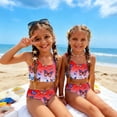 thumbnail image 5 of Grblisyd 4th of July Girls Swimsuit Red White and Blue Casual Swimwear 2 Piece Bathing Suit Cute Scoop Neck Swimsuits for Girls 6Y, 5 of 6