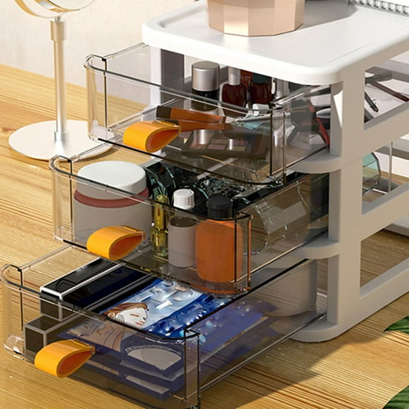 WRITWAA White Desktop Storage Organizer with Multiple Drawers, Versatile Home Storage Solution for Office, Kitchen, Bedroom - 1 Piece
