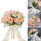 thumbnail image 2 of Cateissary Ramos de novia de lujo y exquisitos - Accesorios de boda hechos a mano Flores artificiales elegantes Decoración naranja rosa, 2 of 6