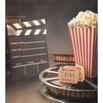 thumbnail image 3 of Movie Theater Duvet Cover Set Queen Size, Old Fashion Entertainment Objects Related to Cinema Film Reel Motion Picture, Decorative 3 Piece Bedding Set with 2 Pillow Shams, Multicolor, by Ambesonne, 3 of 3