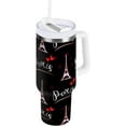 thumbnail image 2 of Paris Tower Tumbler Handle Lid and Straw Hearts Water Bottle Stainless Steel Coffee Travel Tumbler Mug Cup Gifts for Men Women 40oz, 2 of 6