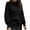 Black, variant on IROINNID Womens Sweater Round Neckline Pullover Sweater Solid Color Leisure Mid-Length Long Sleeve Autumn and Winter Warm Threaded Sweater