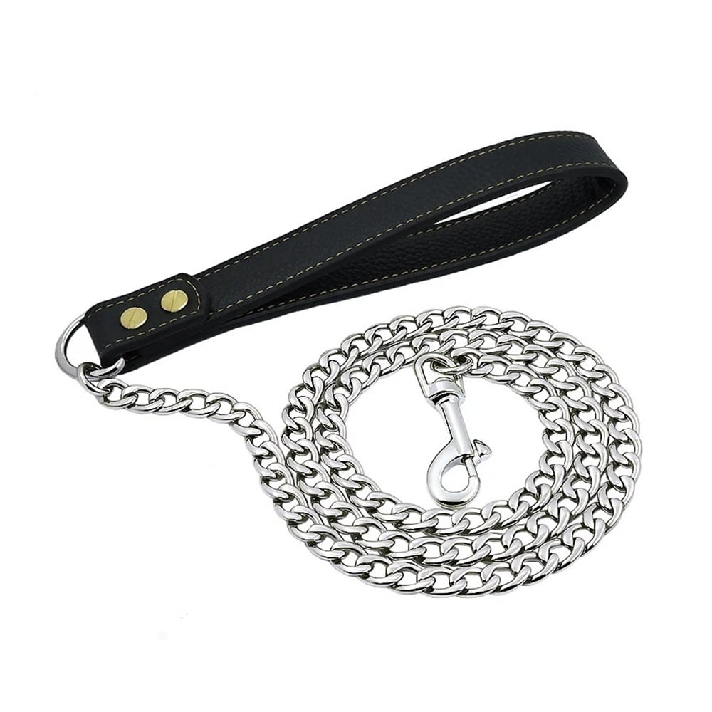 Gold Dog Leash Stainless Steel Pet Weld Chain Strong Metal Dog Lead Chain For Small Medium Large Dog Bichon Frise Dobermann