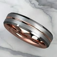 thumbnail image 7 of Tungsten Rings for Men Wedding Bands for Him 6mm Silver Brushed Rose Gold, 7 of 7