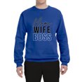 thumbnail image 2 of Wild Bobby, Mom Wife Boss Mother's Day Unisex Crewneck Sweatshirt, Royal, XX-Large, 2 of 6