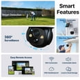 thumbnail image 2 of 2.5K Solar Security Camera with Spotlight, ZOSI 4MP Wireless Outdoor Camera, 360° View Battery Powered Smart WiFi Camera with Waterproof, PIR Detection,Two Way Audio for Home Security, 2 of 15