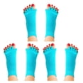 thumbnail image 3 of Wosthever 1 Pair 5 Toe Socks Overlapping Color Comfortable Breathable Dressing Solid Separation Relaxing Hosiery Type1 NO1 Wosthever CBP096052, 3 of 6