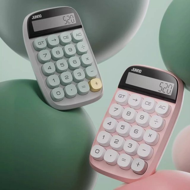 YAOMOBB 15-degree Tilt Calculator Desktop Calculator Operated 10 Digits Large LCD Display Square Buttons Portable Student Finance Calculator