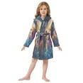 thumbnail image 6 of FORMRS Niños Bathrobe Unisex Hooded Robe Soft Plush Pajamas Sleepwear, Size 7-9T, Astronaut in Space Pattern, 6 of 7